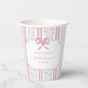 Pink Floral Wildflowers Coquette Paper Cups