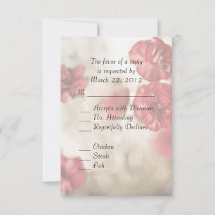Pink Floral with Entree RSVP Card