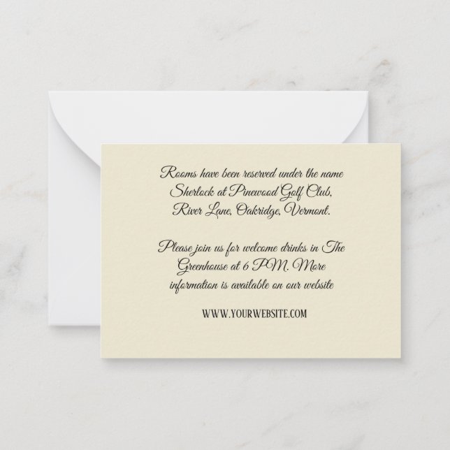 pink floral with leaf simple rustic modern wedding card (Back)