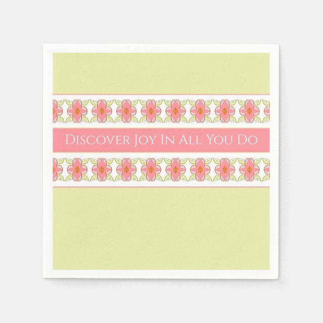 Pink Floral With Light Green Napkin (Front)