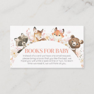 Pink Floral Woodland Animals Books for Baby Enclosure Card