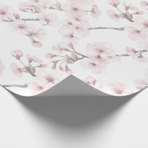 Pink Floral wrapping Cherry Tree gift wrap