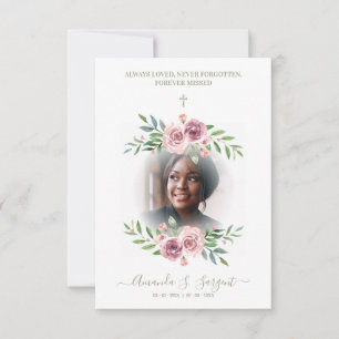 Pink Floral Wreath Photo Funeral Service Dear Ones