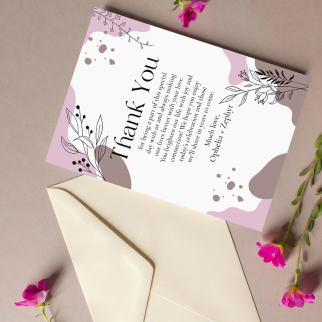 pink florals 50th wedding Thank You Invitation (Creator Uploaded)