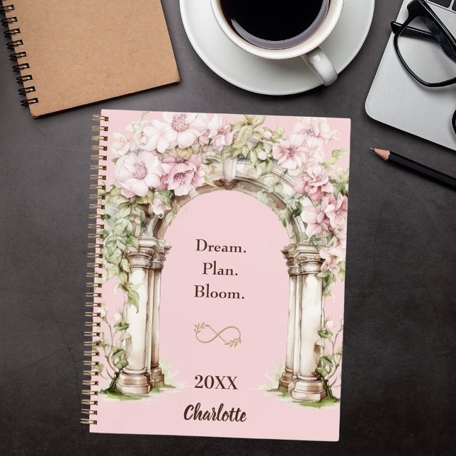 Pink florals arch inspirational quote notebook (Creator Uploaded)