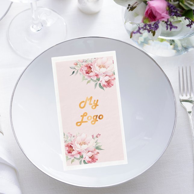 Pink florals business logo napkin (Creator Uploaded)