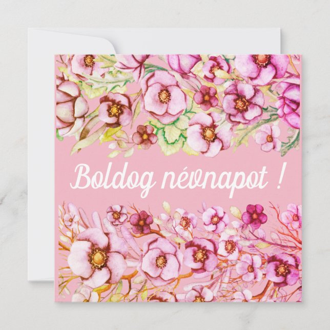 Pink florals - Hungarian name day  (Front)