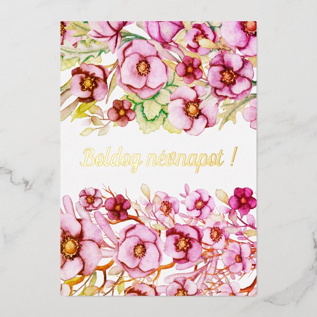 Pink florals - Hungarian name day  (Front)