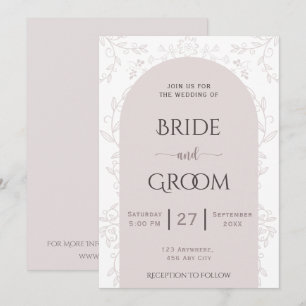 Pink floray design  & golden rose touch wedding  invitation
