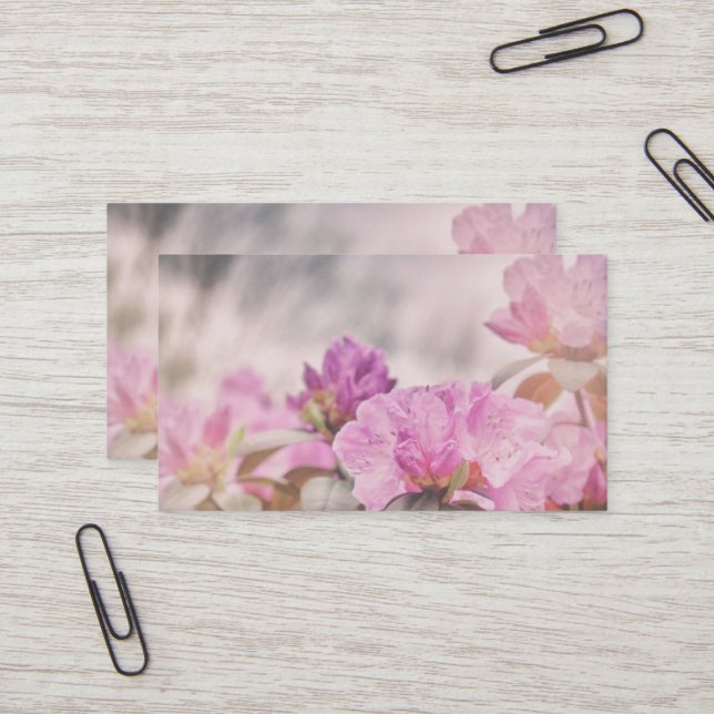  Pink Floret Floral Summer Blooms  Business Card (Front/Back In Situ)