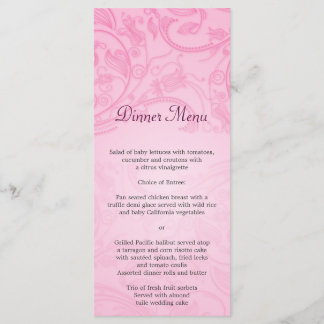 Pink Flourish Wedding Menu