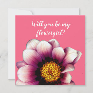 Pink Flowe , Will you be my flowergirl card