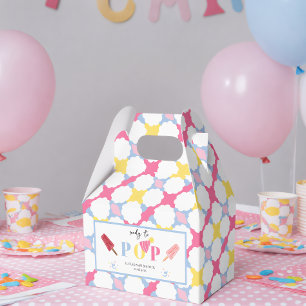 Pink Flower And Popsicle Baby Shower Party Favour Box