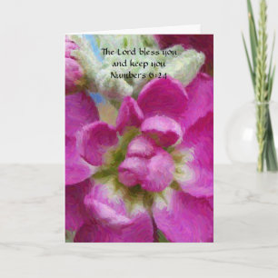 Pink Flower Art Faith Birthday Card