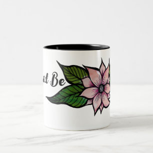 Pink Flower Art Gardeners Floral Garden Two-Tone Coffee Mug