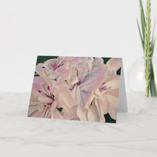 Pink Flower Art Geranium Blooms Art Note Card