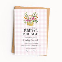 Pink Flower Basket Bridal Shower Brunch