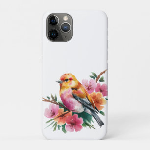 Pink Flower Bird Case-Mate iPhone Case