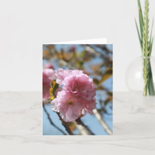 Pink Flower Blooms Holiday Card