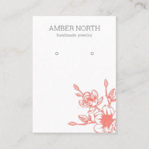 Pink Flower Blossom Earring Display Card