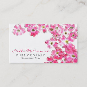 Pink Flower Blossoms Spa Beauty Salon Business Card