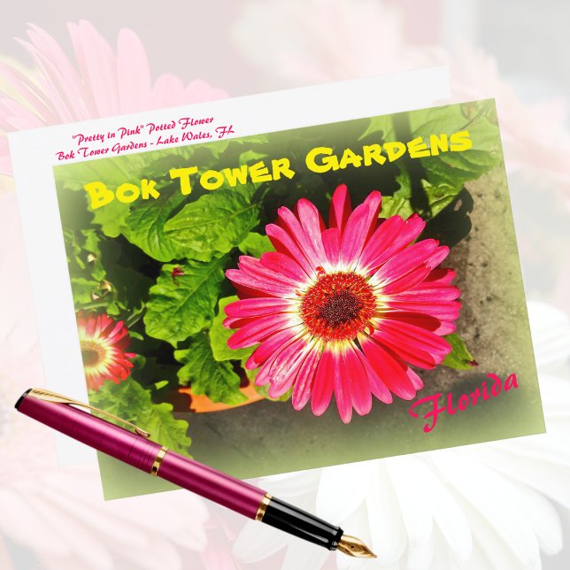 Pink Flower Bok Tower Gardens Lake Wales Florida Postcard (Creator Uploaded)
