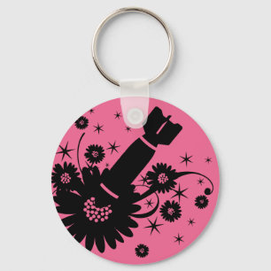 Pink Flower Bomb Key Ring
