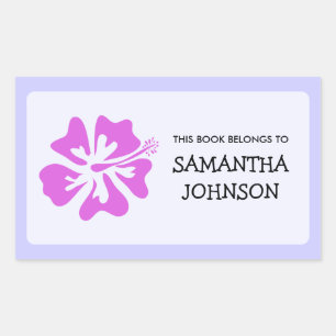 Pink Flower book label stickers   School supplies