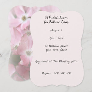 Pink Flower Bridal Shower Invitation
