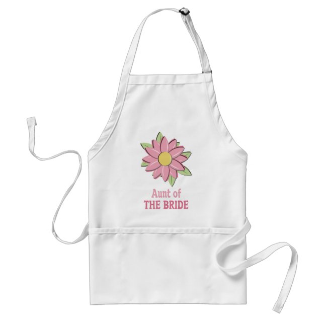 Pink Flower Bride Aunt Standard Apron (Front)