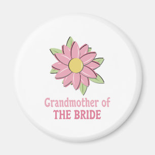 Pink Flower Bride Grandmother Magnet