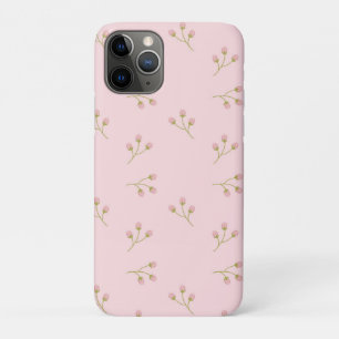 Pink Flower Buds Green Stem Floral Spring Case-Mate iPhone Case