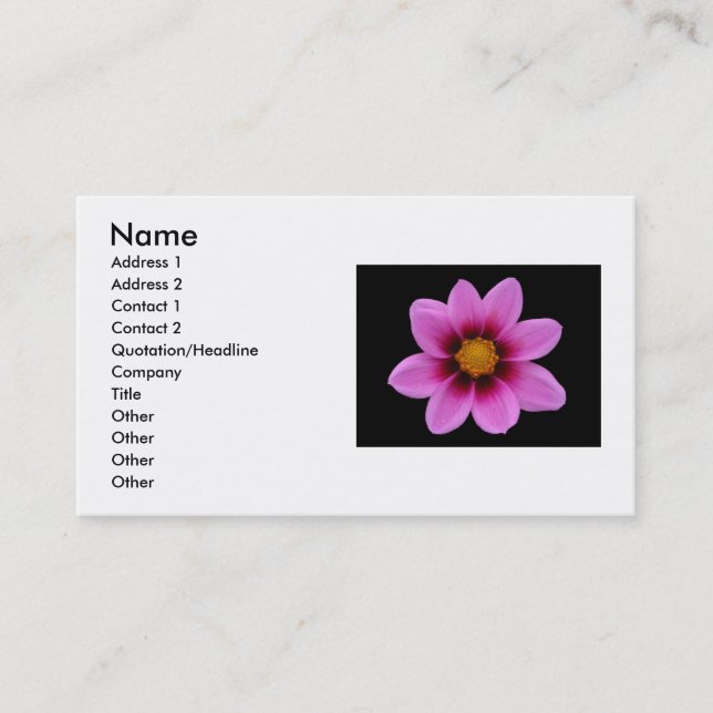 Pink Flower Business Card (Front)