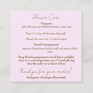 Pink Flower Care Card