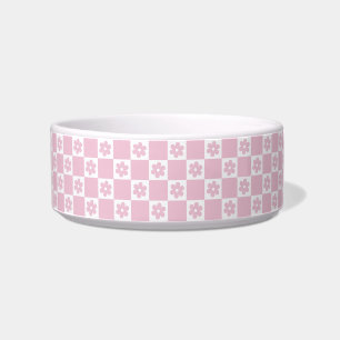 Pink Flower checked pattern Bowl