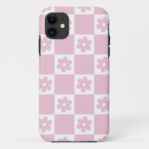 Pink Flower checked pattern Case-Mate iPhone Case