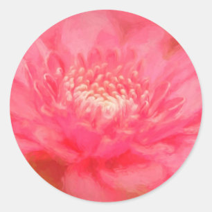 Pink Flower Classic Round Sticker