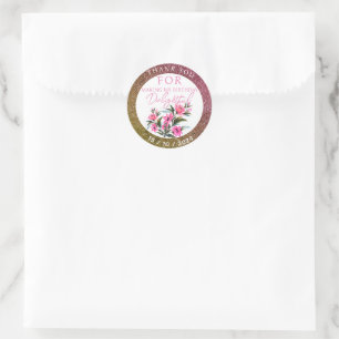 Pink Flower Classic Round Sticker