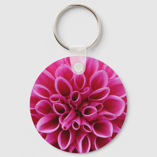 Pink Flower Close-up Keychain (Front)