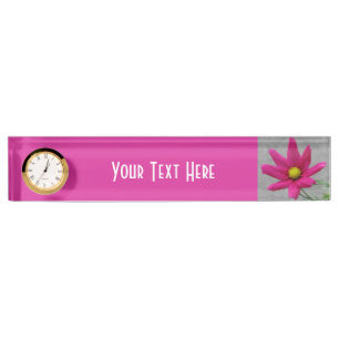 Pink Flower custom desk name plate