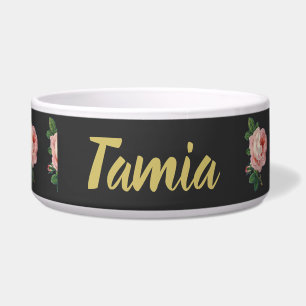 Pink flower custom name grey