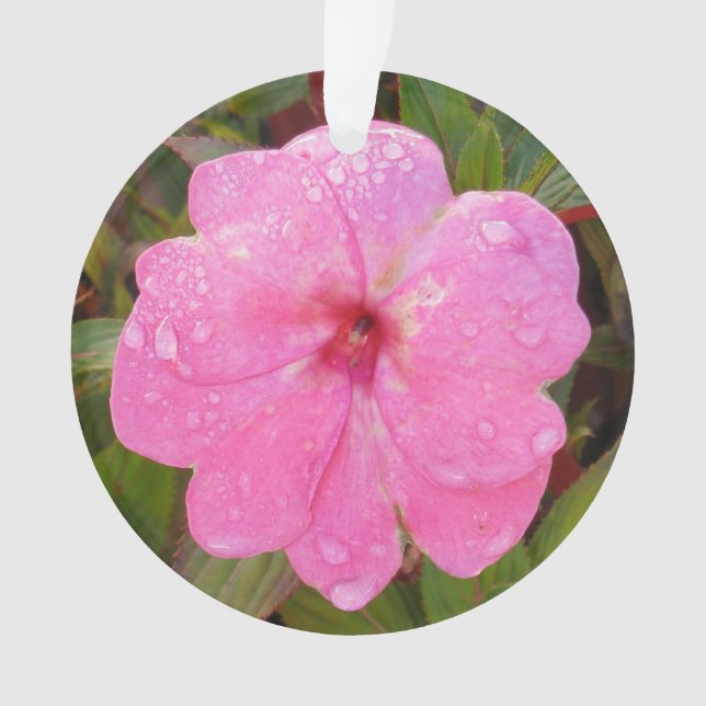Pink Flower custom ornament (Front)
