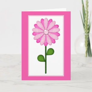 Pink Flower d2 Spring Season Blank Greeting Card