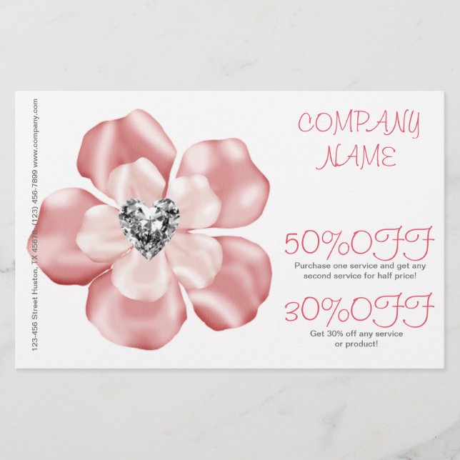 pink flower daycare art dance teacher childcare flyer (Front)