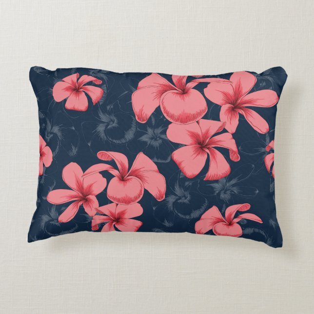 Pink Flower Design Pillow (Back)