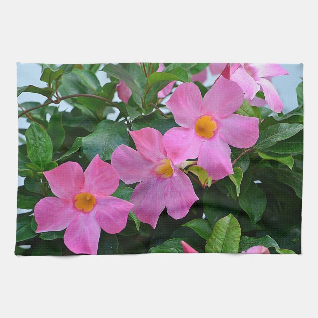 Pink Flower Dish Towel (Horizontal)