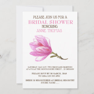 PINK FLOWER ELEGANT BRIDAL SHOWER INVITATION