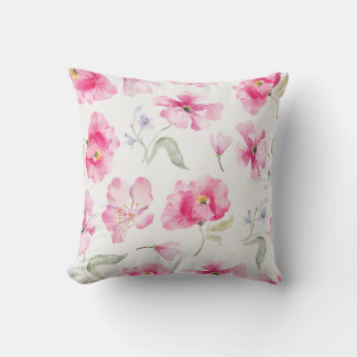 Pink Flower Elegant Watercolor Pattern pillow