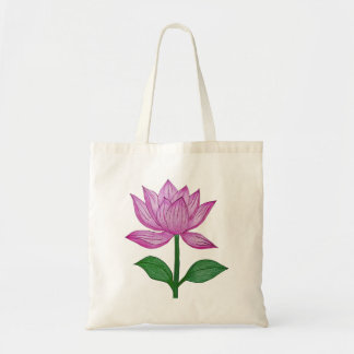 Pink flower fabric bag