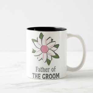 Pink Flower Father of the Groom  Two-Tone Coffee Mug